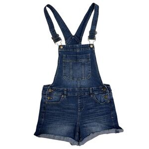 Blue Spice Retro Y2K Medium Wash Denim Bib Overall Romper